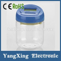 Automatic coin counter from factory,Ttransparent tin coin bank